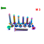 M3 TĘCZOWE TYTANOWE ŚRUBY GRADE 2 DIN 7991